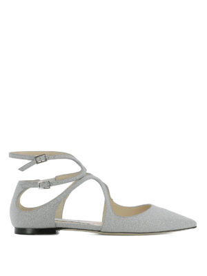 JIMMY CHOO: ballerine - Ballerine Lancer in glitter argento