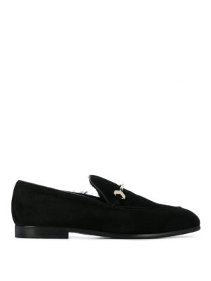 JIMMY CHOO: Mocassini e slippers - Mocassini Marti in suede morsetto in metallo