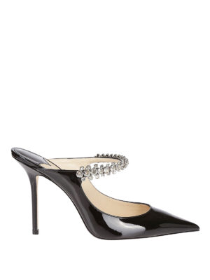 JIMMY CHOO: sabot - Sabot Bing 100 con cinturino gioiello
