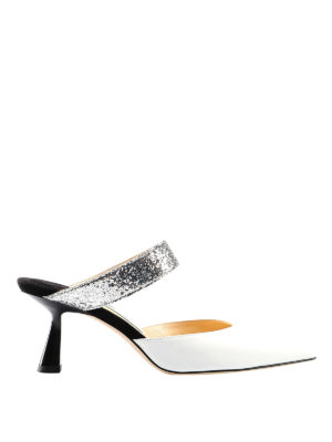 JIMMY CHOO: sabot - Sabot Sophina 65 con fascia glitter