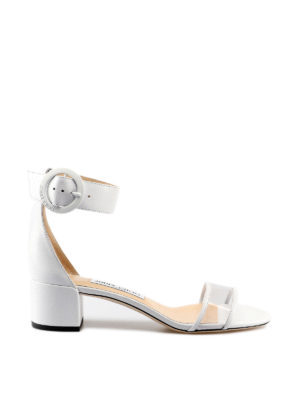 JIMMY CHOO: sandali - Sandali Jaimie 40 bianchi in nappa