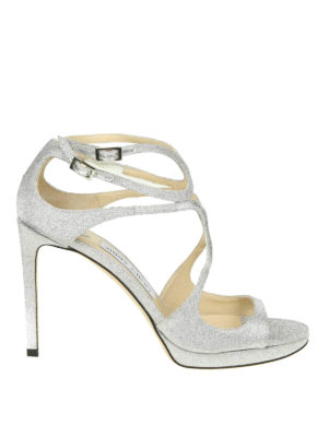 JIMMY CHOO: sandali - Sandali Lance alti glitterati