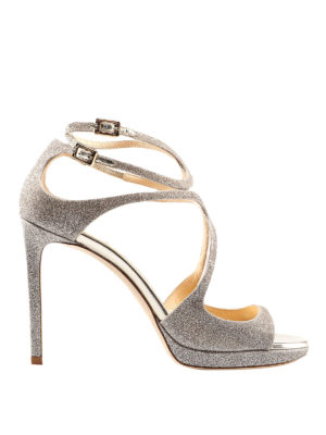 JIMMY CHOO: sandali - Sandali Lance/PF 100 in dusty glitter