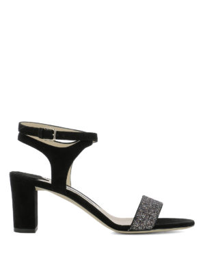 JIMMY CHOO: sandali - Sandali Marine 65 con fascia glitter
