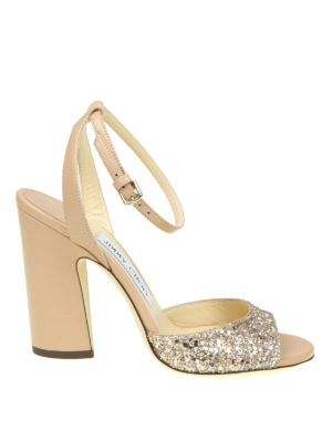 JIMMY CHOO: sandali - Sandali Miranda 100 con glitter