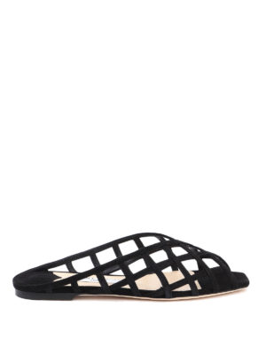 JIMMY CHOO: sandals - Sai suede flat sandals