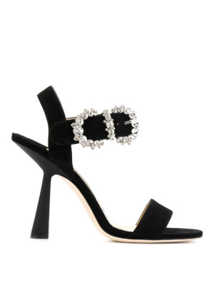 JIMMY CHOO: sandali - Sandali Sereno 100 con fibbie gioiello