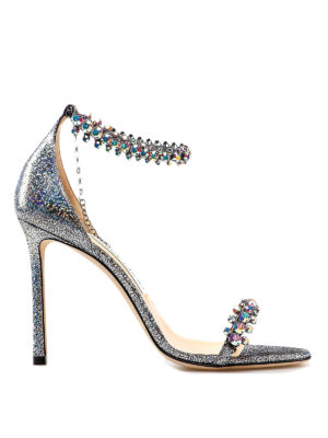 JIMMY CHOO: sandali - Sandali gioiello Shiloh 100