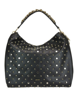 JIMMY CHOO: borse a spalla - Borsa Callie in pelle con borchie