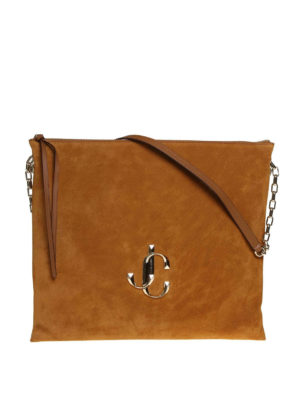 JIMMY CHOO: shoulder bags - Varenne suede shoulder bag