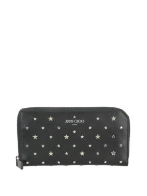 JIMMY CHOO: portafogli - Portafoglio Abiko in pelle con stelle