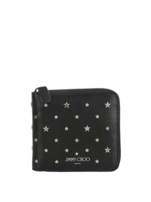 JIMMY CHOO: portafogli - Portafoglio Scott in pelle con stelle