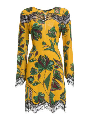 JUST CAVALLI: abiti da cocktail - Abito in crepe con motivo floreale geometrico