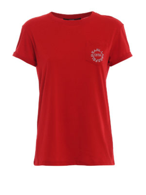 KARL LAGERFELD: t-shirts - Chest pocket red cotton T-shirt