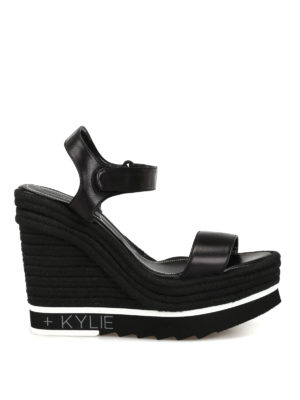 Kendall + Kylie: sandali - Sandali con zeppa Glamor in pelle nera