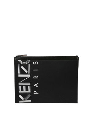 KENZO: pochette - Clutch A4 Kenzo Paris in nylon con zip