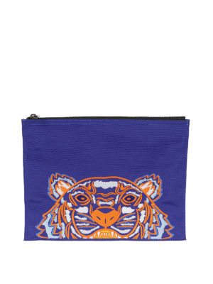 KENZO: pochette - Clutch A4 Tiger in canvas