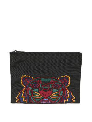 KENZO: pochette - Clutch A4 Tiger in canvas