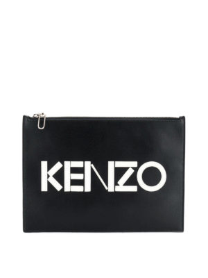 KENZO: clutches - Kenzo A4 black clutch
