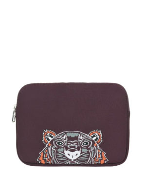 KENZO: pochette - Busta per tablet Tiger bordeaux