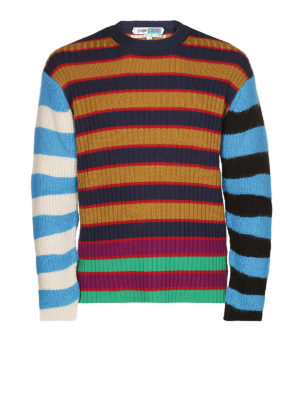 KENZO: maglia collo rotondo - Pullover in misto lana a righe color block