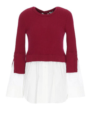 KENZO: maglia collo rotondo - Maglia in misto cotone con finta camicia