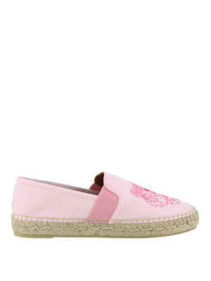 KENZO: espadrillas - Espadrillas rosa con ricamo Tiger