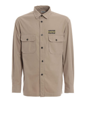 KENZO: camicie - Camicia casual oversize in twill di cotone
