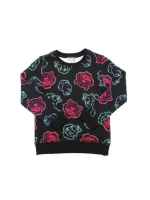 KENZO: Sweatshirts & Sweaters - Black sweatshirt with multicolor print
