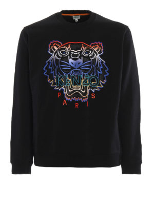 KENZO: Felpe e maglie - Felpa in cotone con ricamo Tiger