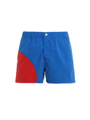 KENZO: Costumi piscina e boxer - Boxer da mare stampa logo con inserto fluo