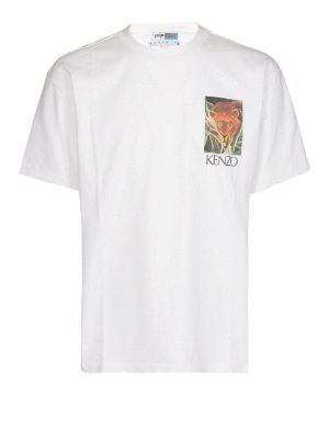 KENZO: t-shirt - T-shirt Jungle Tiger bianca
