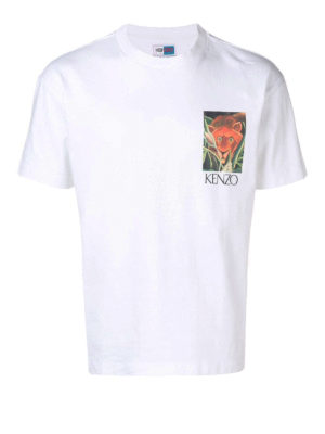 KENZO: t-shirt - T-shirt bianca Jungle Tiger