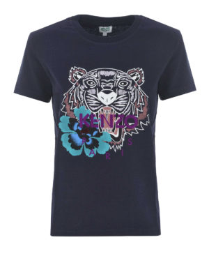 KENZO: t-shirt - T-shirt con stampa Tiger e fiore