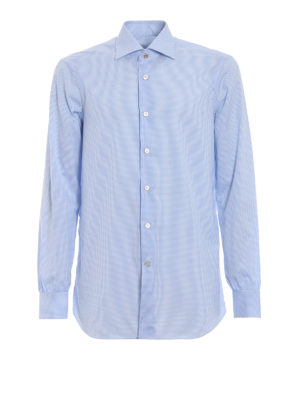 KITON: camicie - Camicia in popeline di cotone vichy