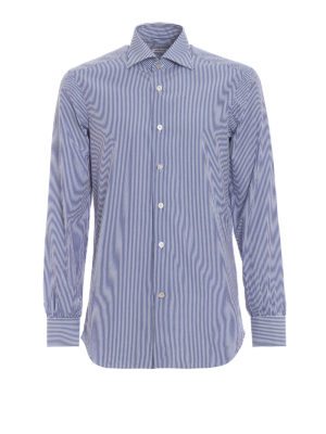 KITON: camicie - Camicia in popeline di cotone a righe