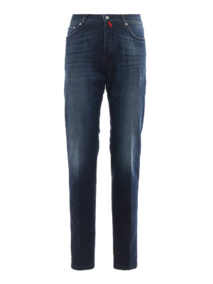 KITON: straight leg jeans - Faded straight leg jeans