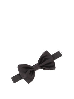 KITON: ties & bow ties - Black satin bow tie
