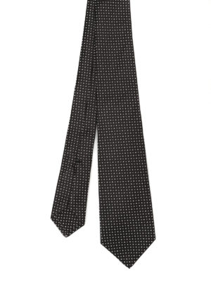 Kiton: ties & bow ties - Jacquard silk black tie