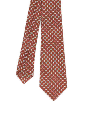 Kiton: ties & bow ties - Stylized flower patterned silk tie
