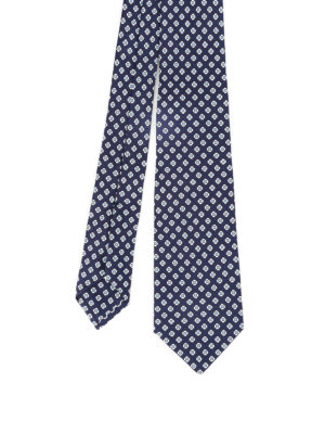 Kiton: ties & bow ties - Stylized flower patterned silk tie