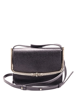 L' AUTRE CHOSE: borse a tracolla - Borsa a tracolla nera in pelle testurizzata