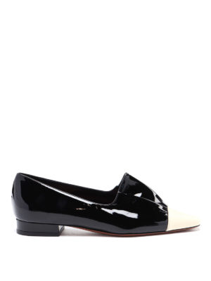 L' AUTRE CHOSE: Loafers & Slippers - Black and white patent loafers
