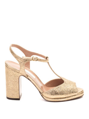 L' AUTRE CHOSE: sandali - Sandali Dubai in pelle metallizzata dorata