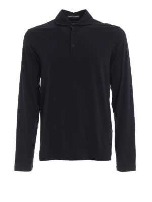 LAMBERTO LOSANI: polo - Polo a maniche lunghe in jersey di cotone