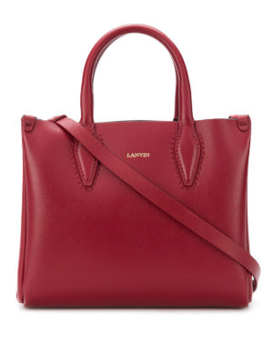 LANVIN: borse a tracolla - Tracollina Journée Nano in pelle granato