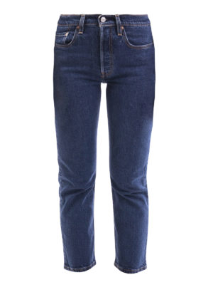 LEVI'S: straight leg jeans - 501 Original cropped jeans