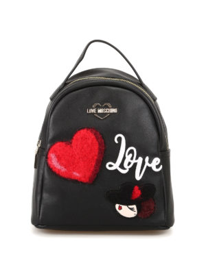LOVE MOSCHINO: zaini - Zainetto in ecopelle con Charming Doll
