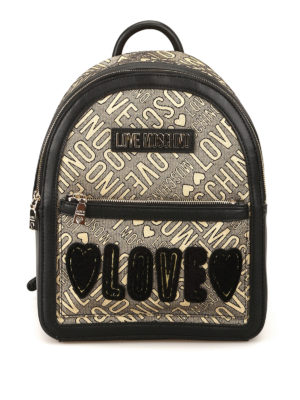 LOVE MOSCHINO: zaini - Zaino in jacquard con logo a contrasto