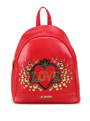 LOVE MOSCHINO: zaini - Zaino in ecopelle con strass